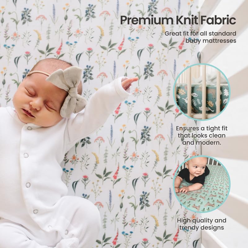 Copper Pearl Premium Knit Baby Crib Sheets for Standard Mattresses, Breathable and Soft, Camel - Image 3